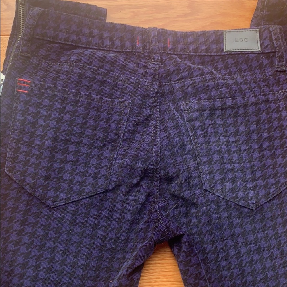 SOLD - NWT BDG houndstooth corduroys with ankle zipper 26x28 punk grunge style